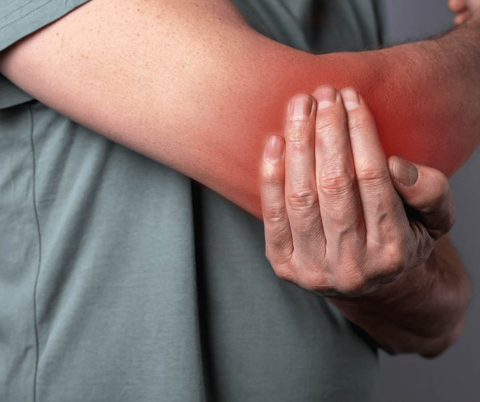 swollen elbow that turmeric supplements can help
