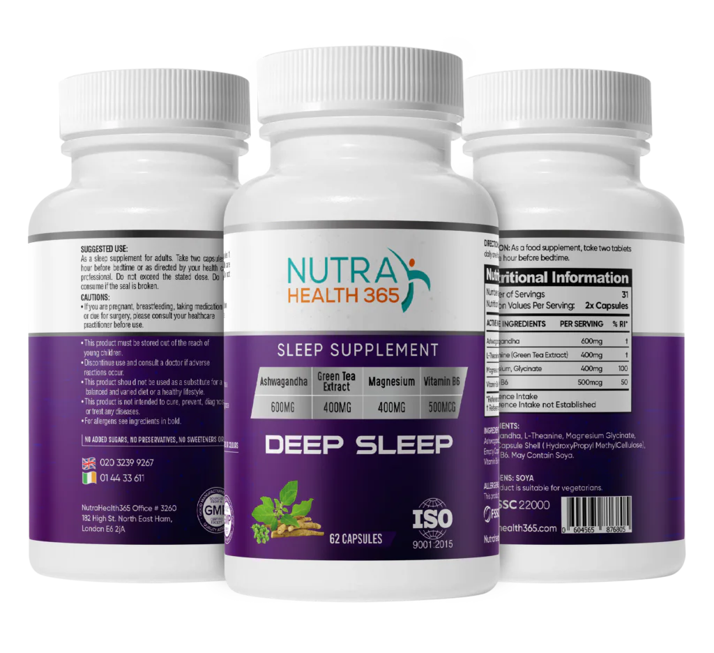 Three bottles of NutraHealth365 Deep Sleep supplement