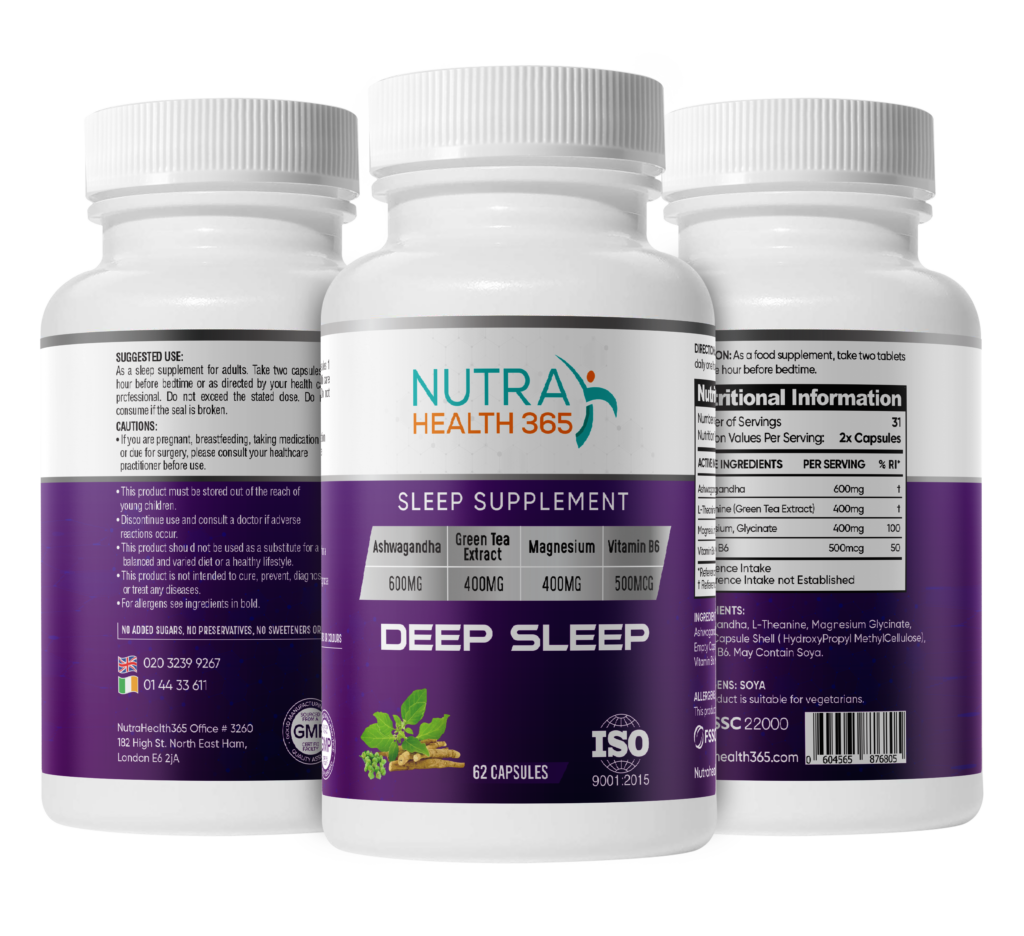 Three bottles of NutraHealth365 Deep Sleep supplement