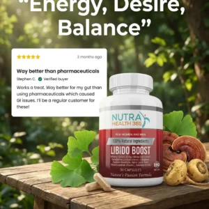 Libido Boost from NutraHealth365, a natural supplement for energy and balance